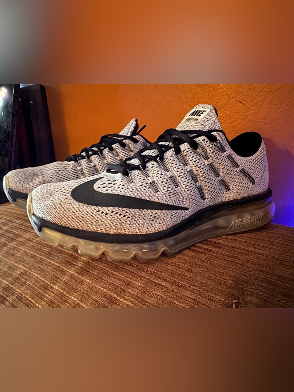 Women’s Nike Flyknit Air Max Sneakers in Grey and Black
